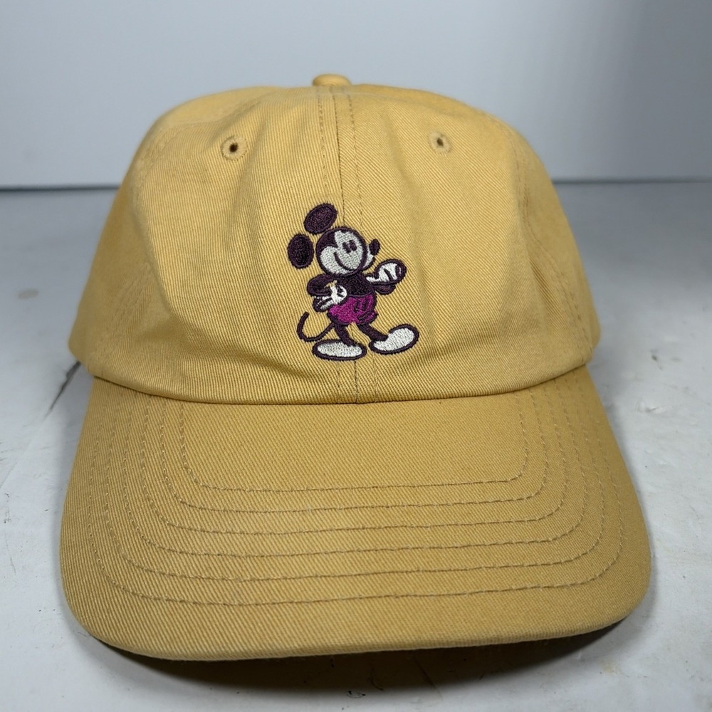 Disney Mickey Mouse & Friends Cartoon Mickey Yellow Strap Back Hat